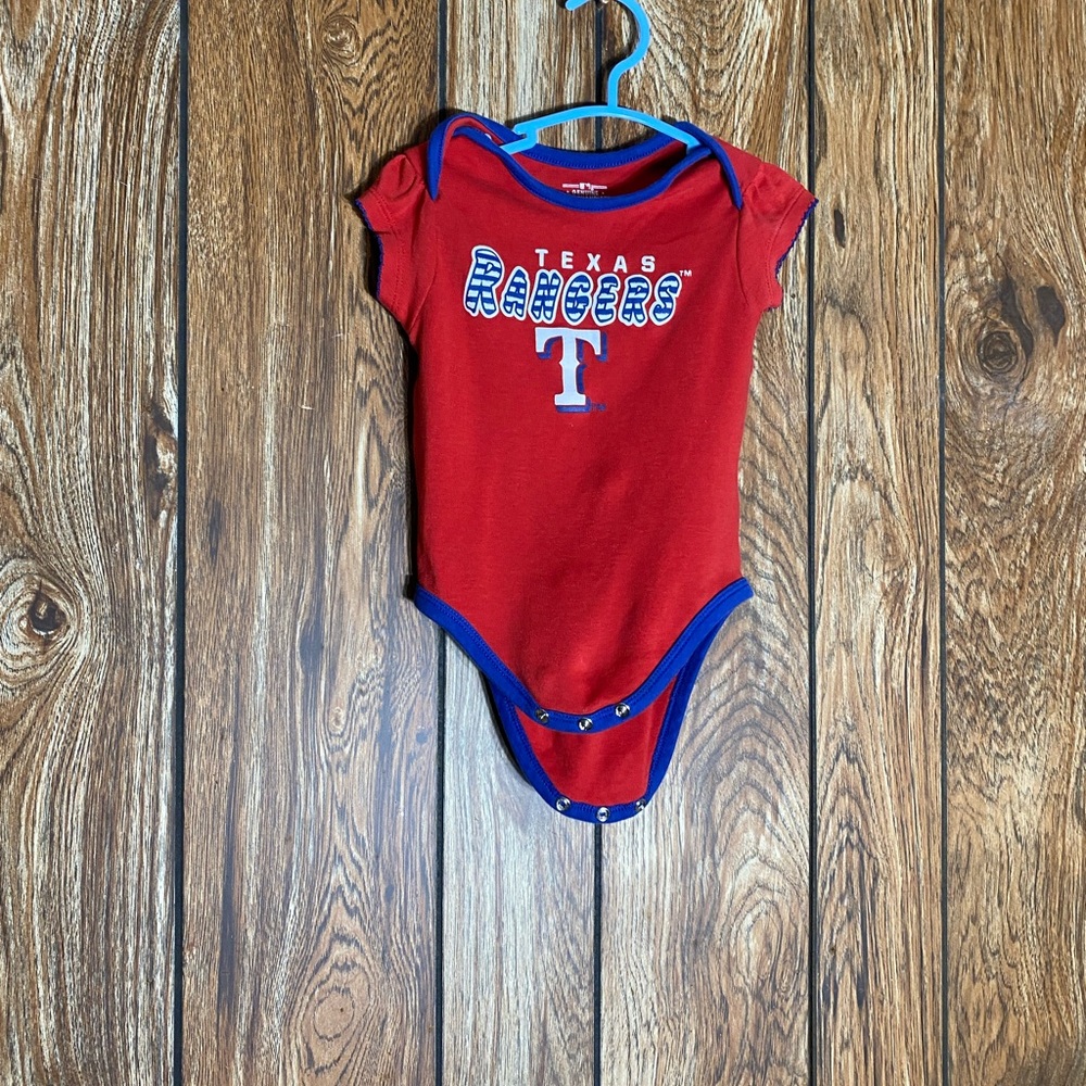 Genuine Merchandise Red and Blue Texas Rangers Bodysuit